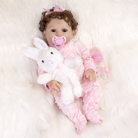 Realistic Reborn Dolls Newborn Girl Full Body Vinyl Silicone Lifelike Baby Doll - Picture 3 of 8